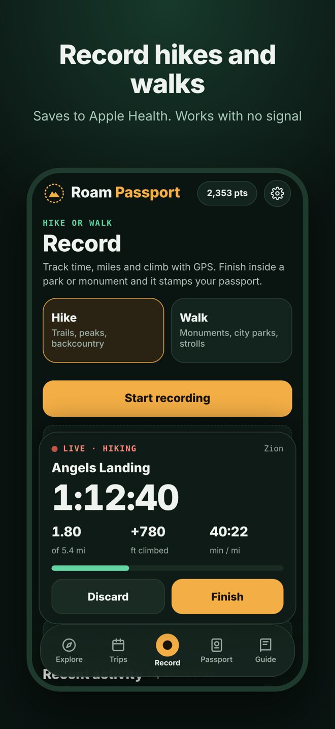 Live hike recording